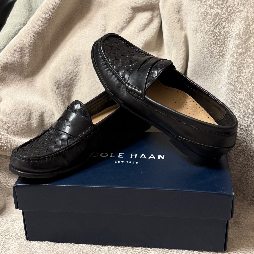 Cole Haan Women's Woven Black Loafers